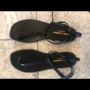 Size 37 YSL sandals with box and cloth bags